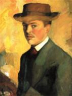 August, Macke, Self-Portrait with Hat, 1909