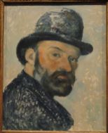 Self Portrait with Bowler Hat by Paul Cézanne, 1883-1887
