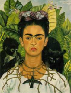 Frida Kahlo, Self-Portrait with Thorn Necklace and Hummingbird, 1940