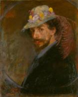 James Ensor, Self-Portrait with Flowered Hat, 1883