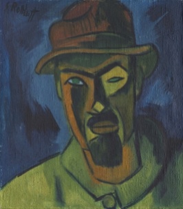 Karl Schmidt-Rottluff, Self-Portrait with Hat, 1919