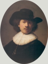 Rembrandt van Rijn, SELF PORTRAIT WITH A WIDE-BRIMMED HAT 1632
